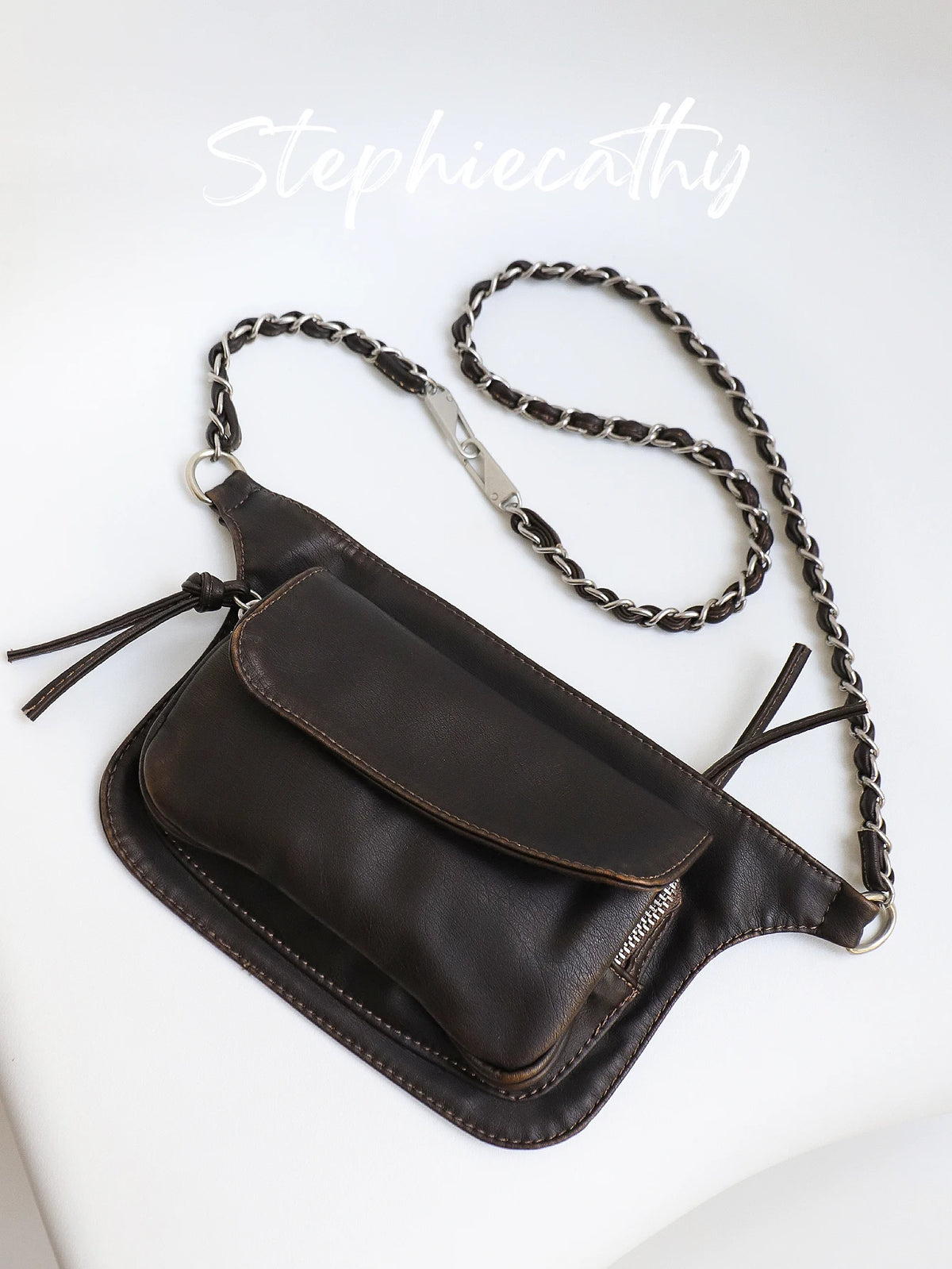 Chain-Strap Flap Crossbody