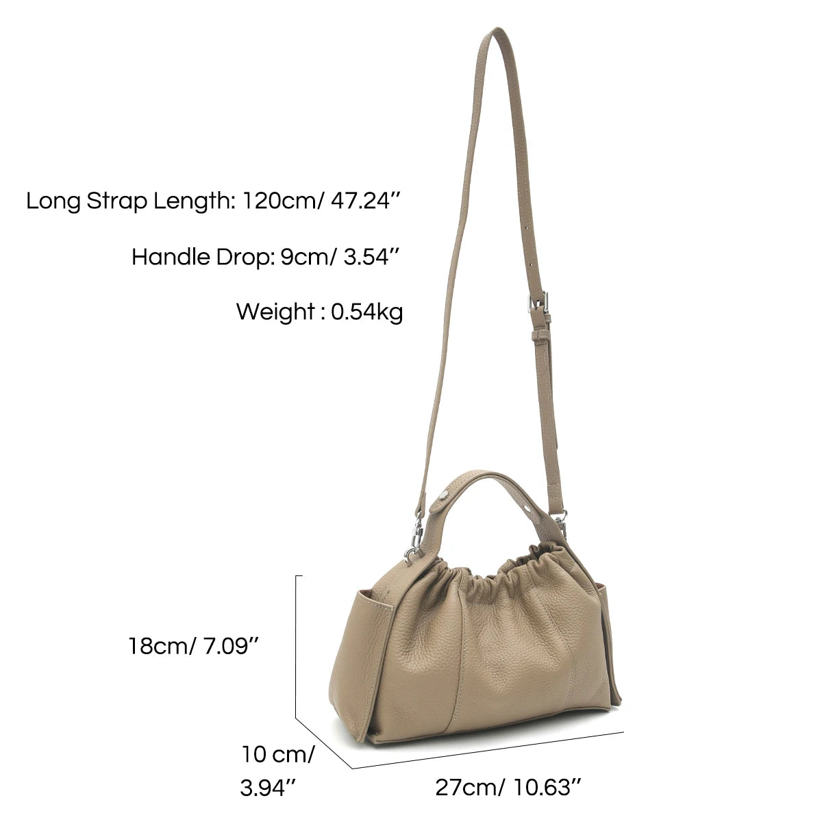 Ruched Top-Handle Bag