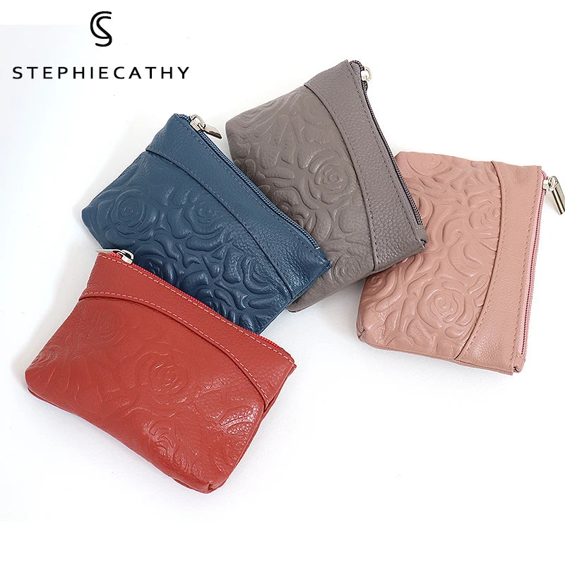 Embossed Floral Coin Purse