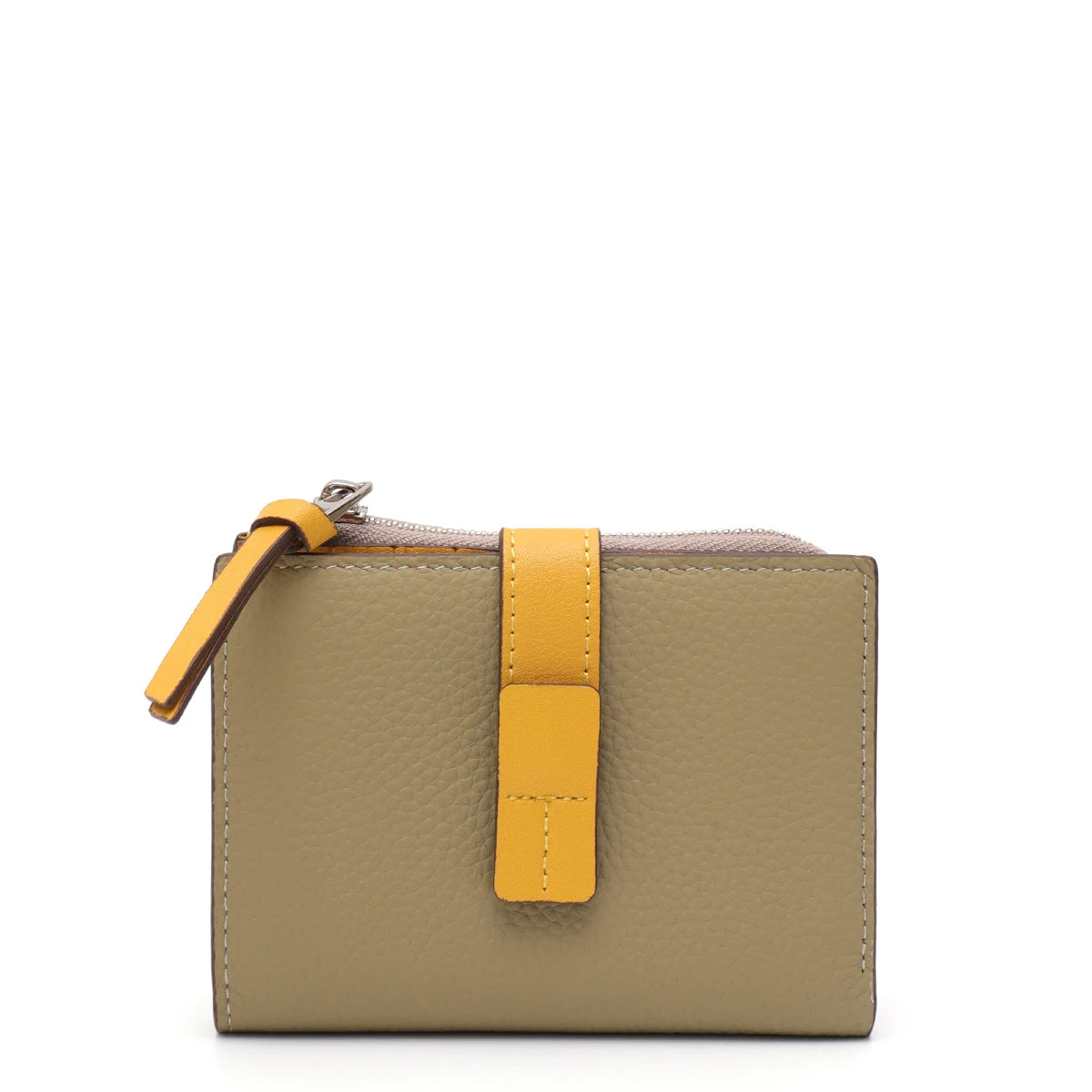 Contrast-Trim Zip Wallet