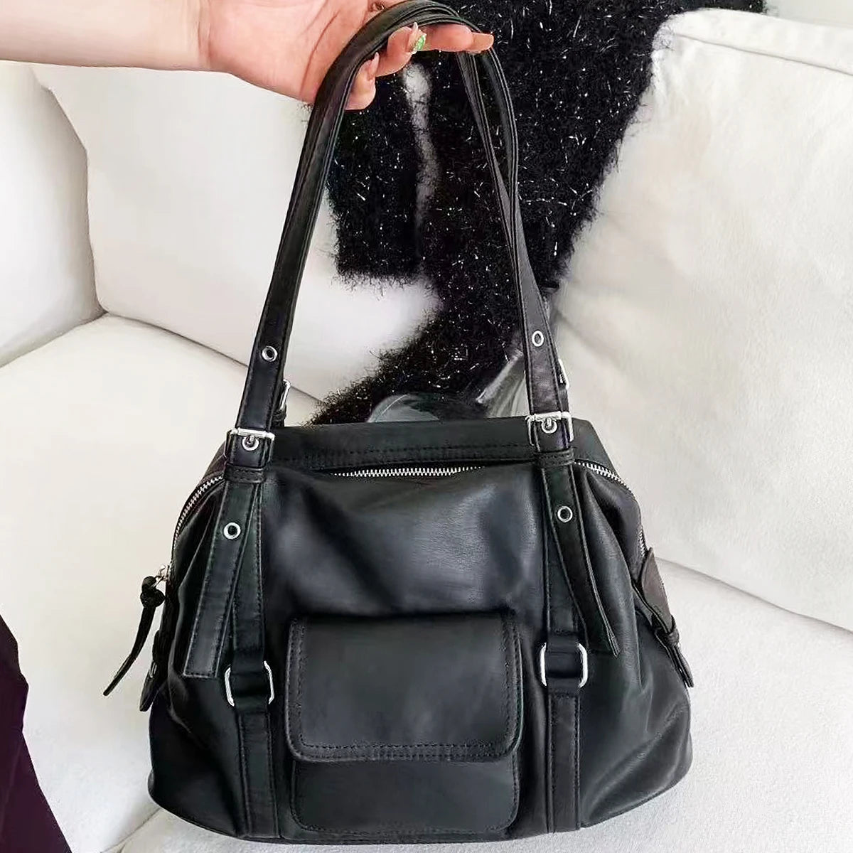 Grommet Shoulder Bag