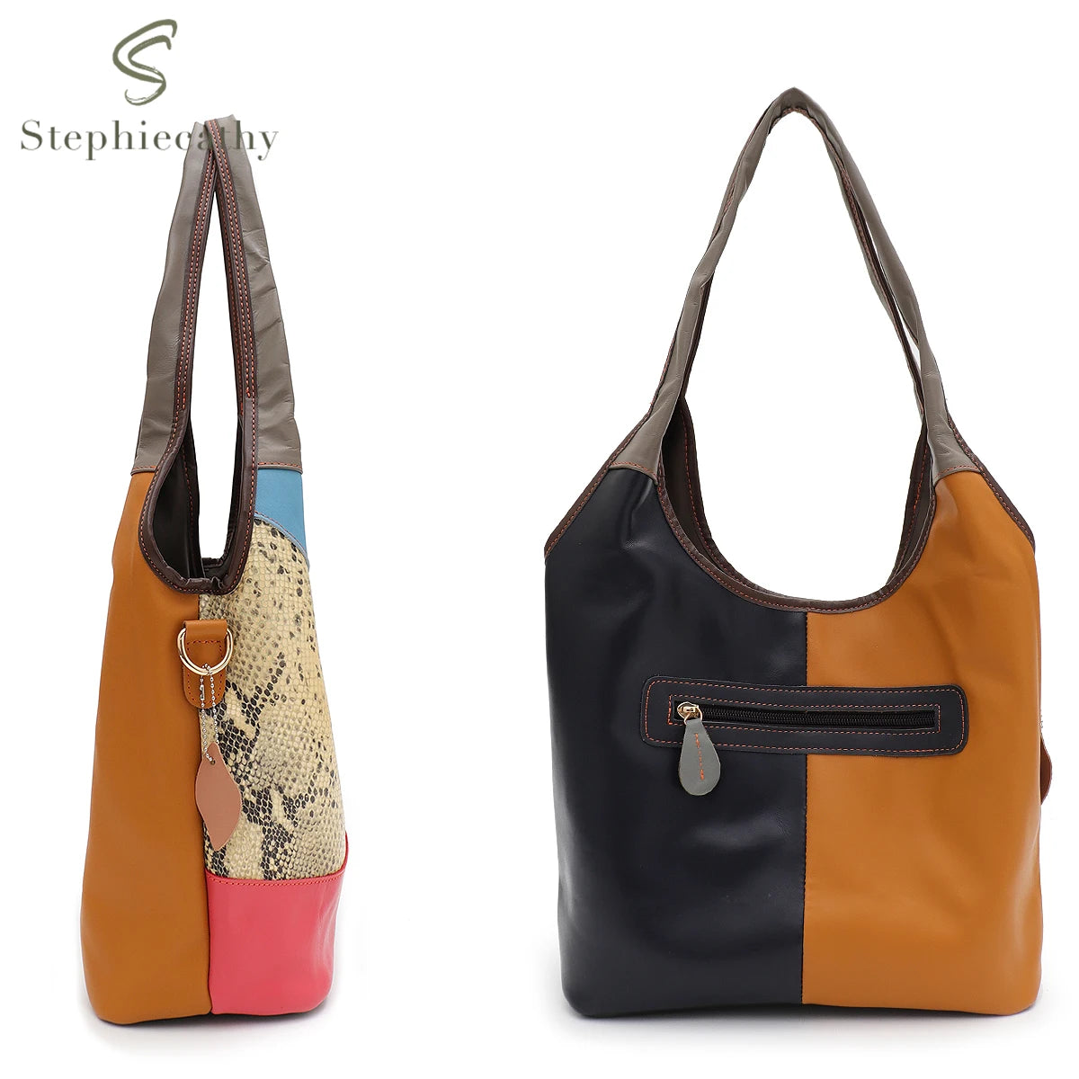 Colorblock Patchwork Shoulder Bag