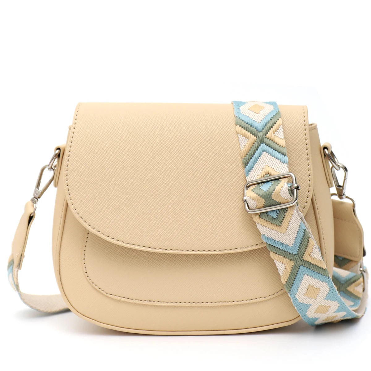 Woven-Strap Saddle Bag