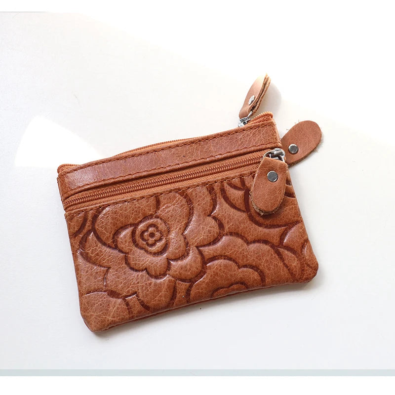 Embossed Floral Key Pouch