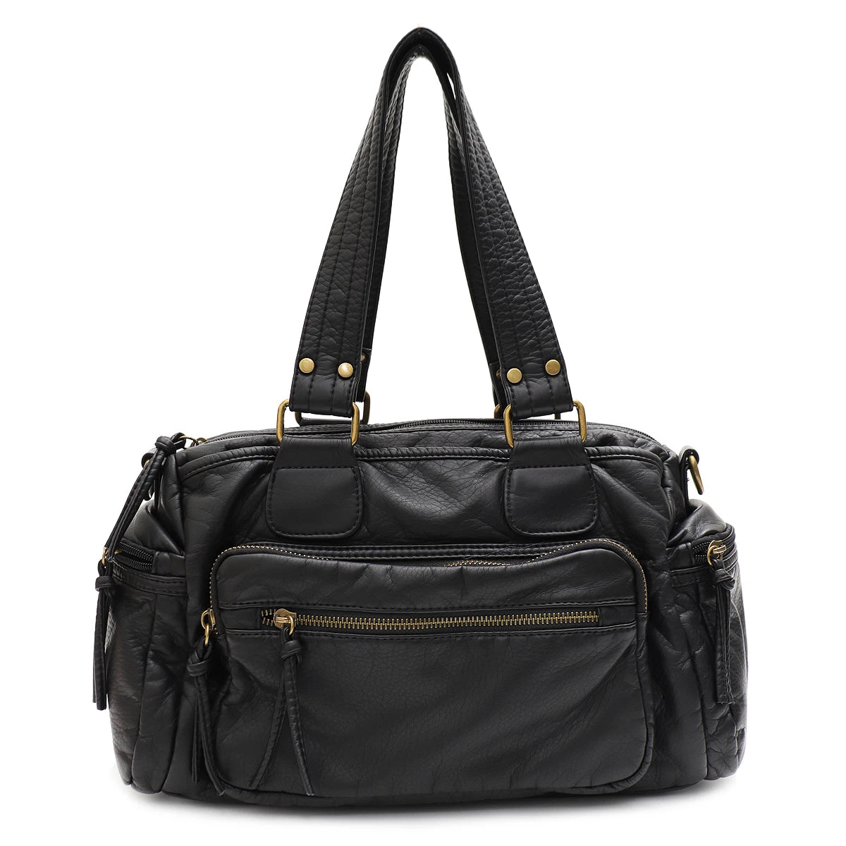Multi-Pocket Zip Satchel