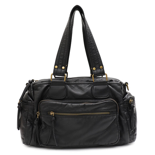 Multi-Pocket Zip Satchel