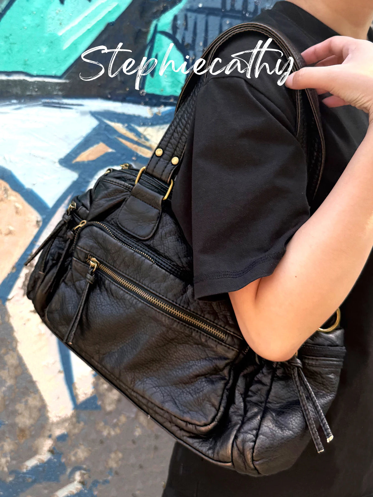 Multi-Pocket Zip Satchel