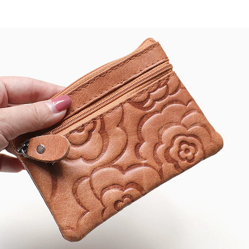 Embossed Floral Key Pouch