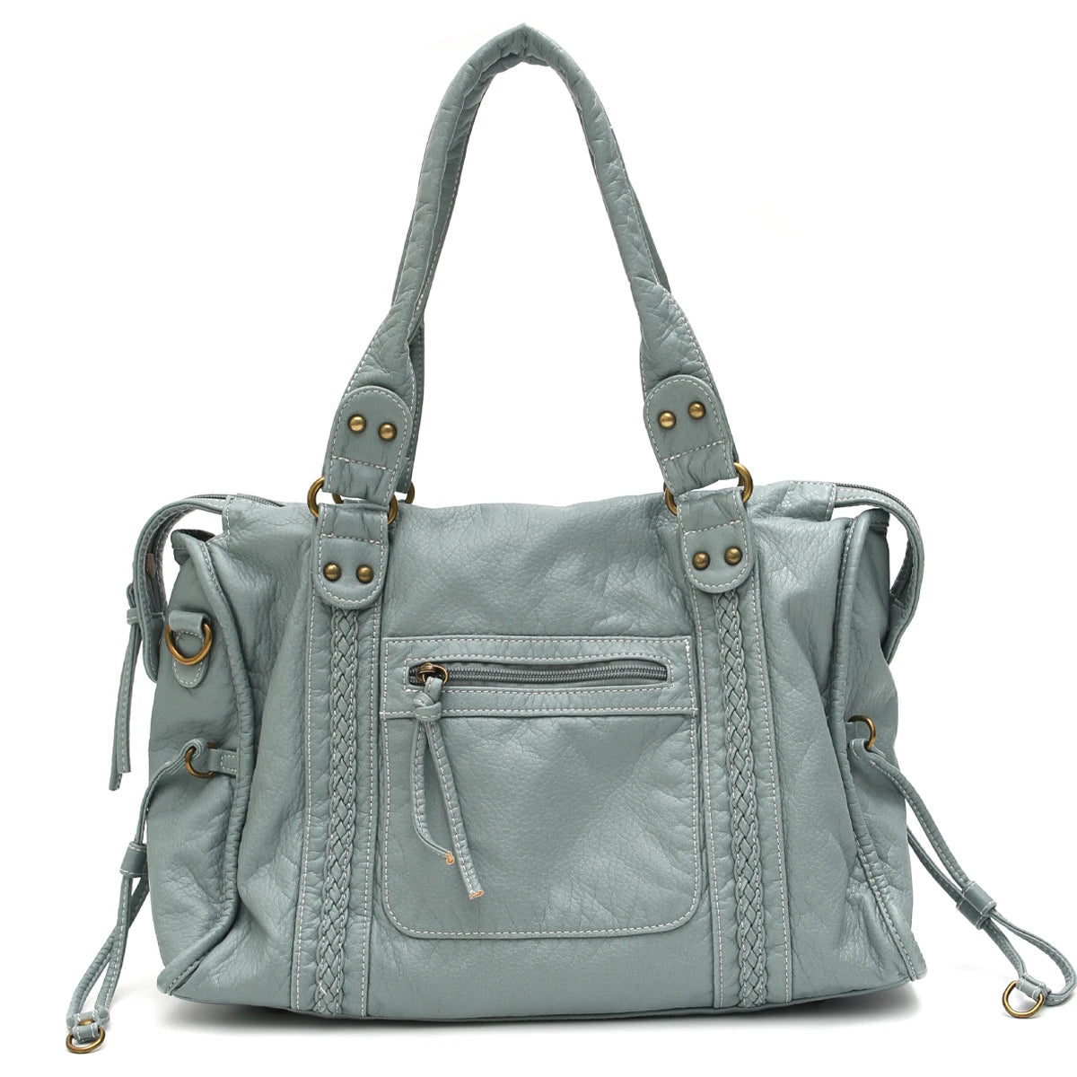 Multi-Pocket Braided Satchel